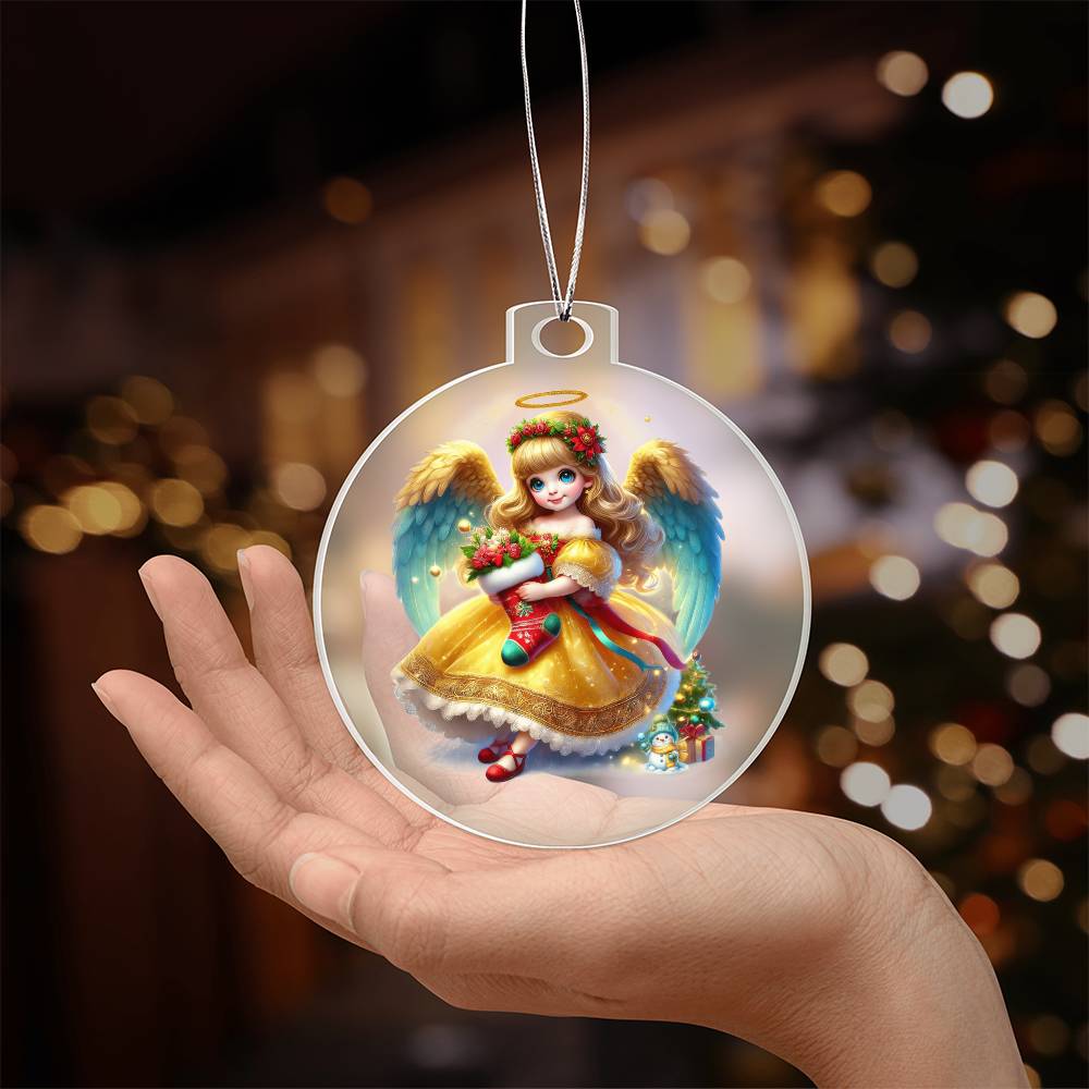 Cute Christmas Angel 009 - Acrylic Ornament