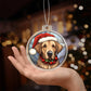 Dog Stained Glass Christmas Design 003 - Acrylic Ornament