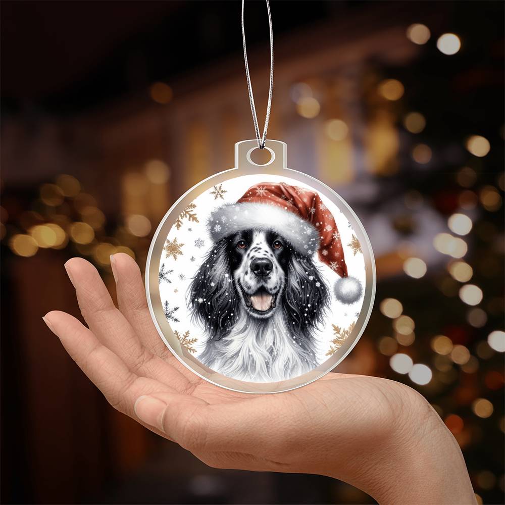 Christmas Dog - English Setter - Acrylic Ornament