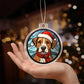 Dog Stained Glass Christmas Design 012 - Acrylic Ornament