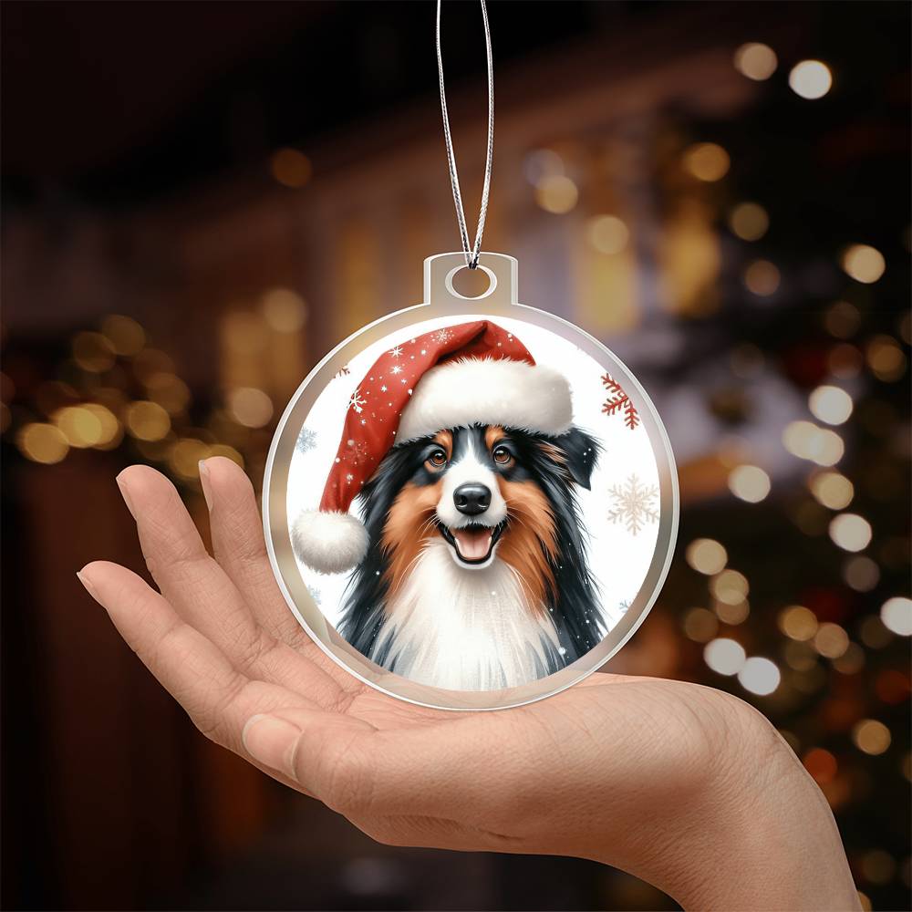 Christmas Dog - Miniature American Shepherd - Acrylic Ornament