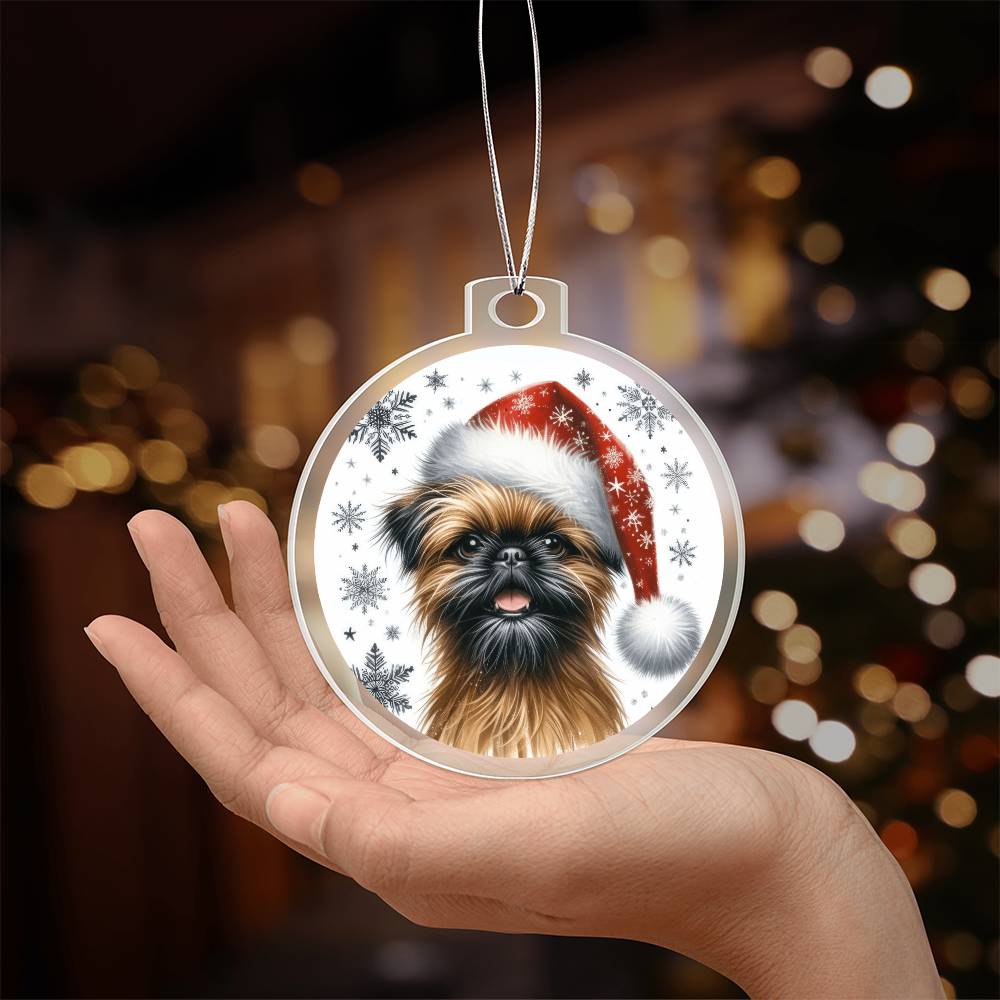 Christmas Dog - Brussels Griffon - Acrylic Ornament