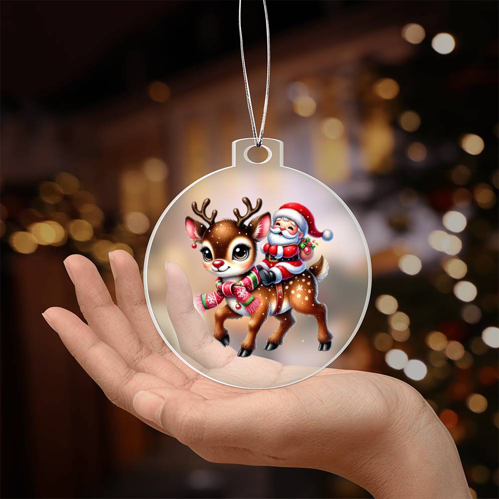 Cute Christmas Reindeer 020 - Acrylic Ornament