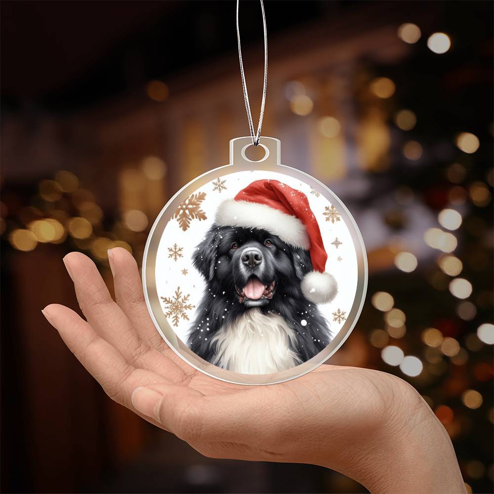 Christmas Dog - Newfoundland - Acrylic Ornament