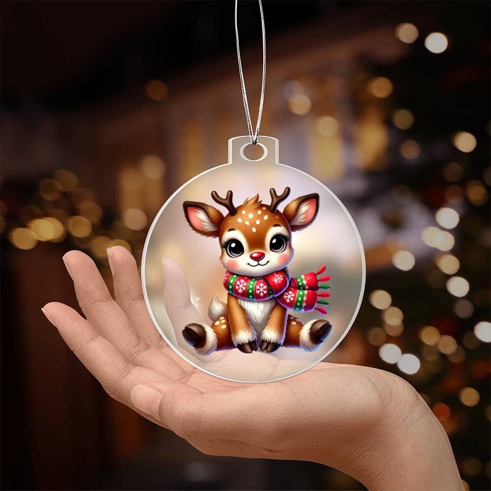 Cute Christmas Reindeer 007 - Acrylic Ornament