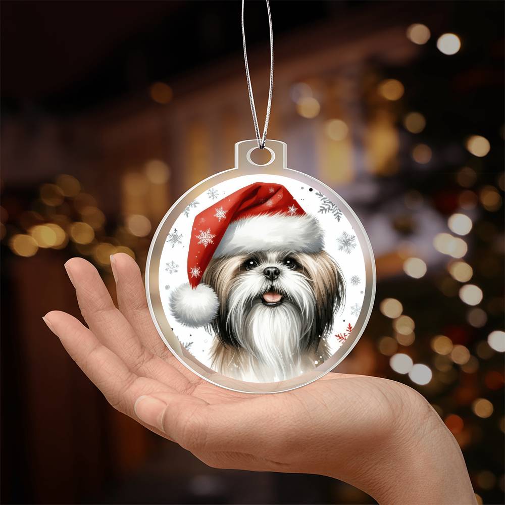 Christmas Dog - Shih Tzu - Acrylic Ornament
