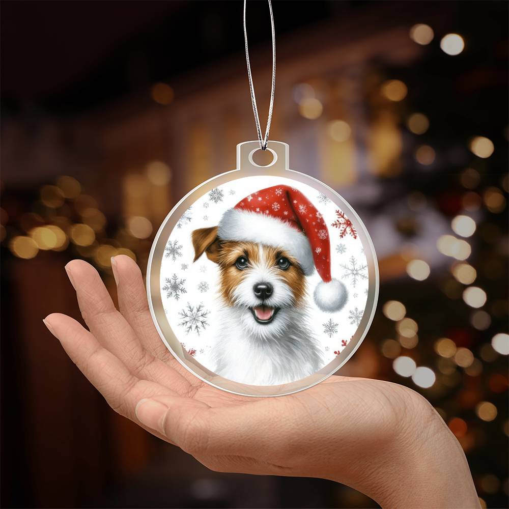 Christmas Dog - Jack Russell Terrier - Acrylic Ornament