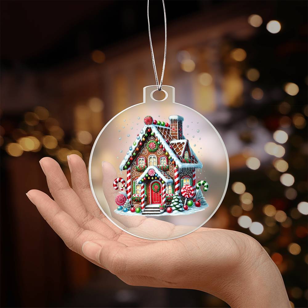 Christmas Gingerbread House 018 - Acrylic Ornament