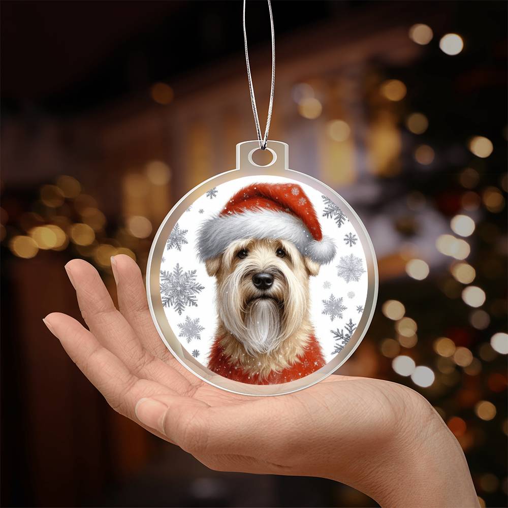 Christmas Dog - Soft Coated Wheaten Terrier - Acrylic Ornament