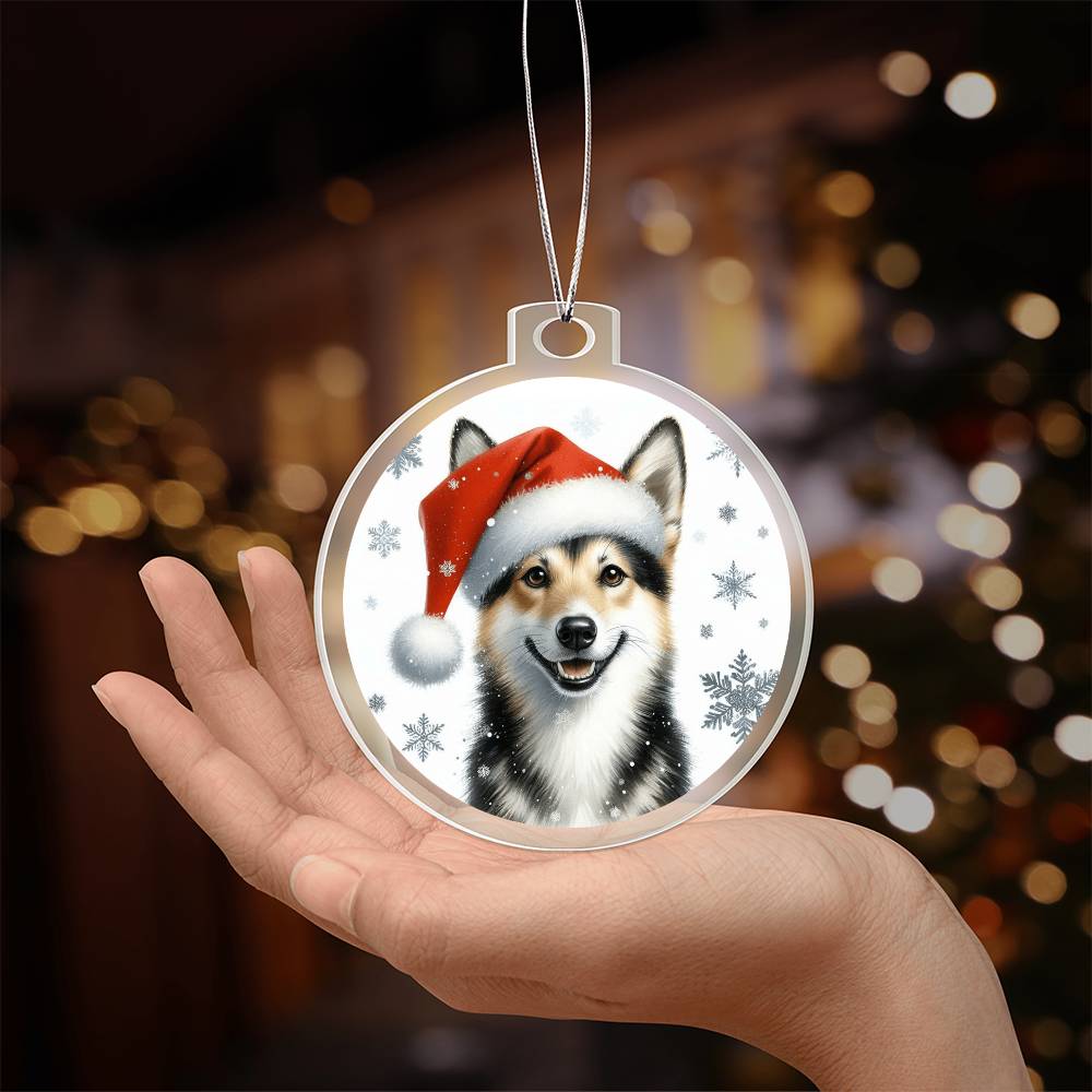 Christmas Dog - Swedish Vallhund - Acrylic Ornament