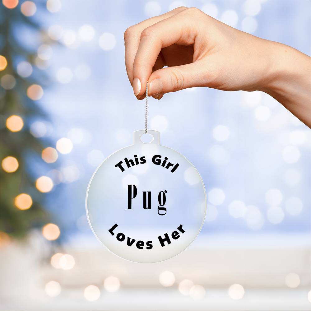 Pug - Acrylic Ornament