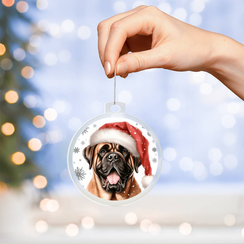 Christmas Dog - Mastiff - Acrylic Ornament