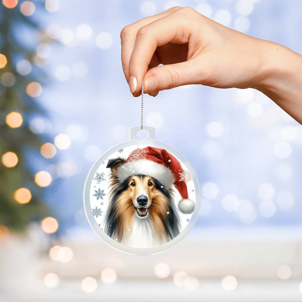 Christmas Dog - Collie - Acrylic Ornament