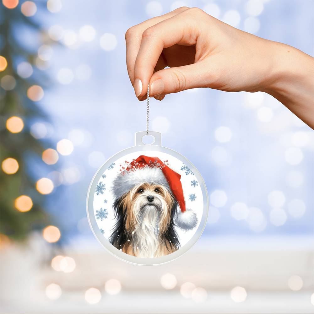 Christmas Dog - Tibetan Terrier - Acrylic Ornament