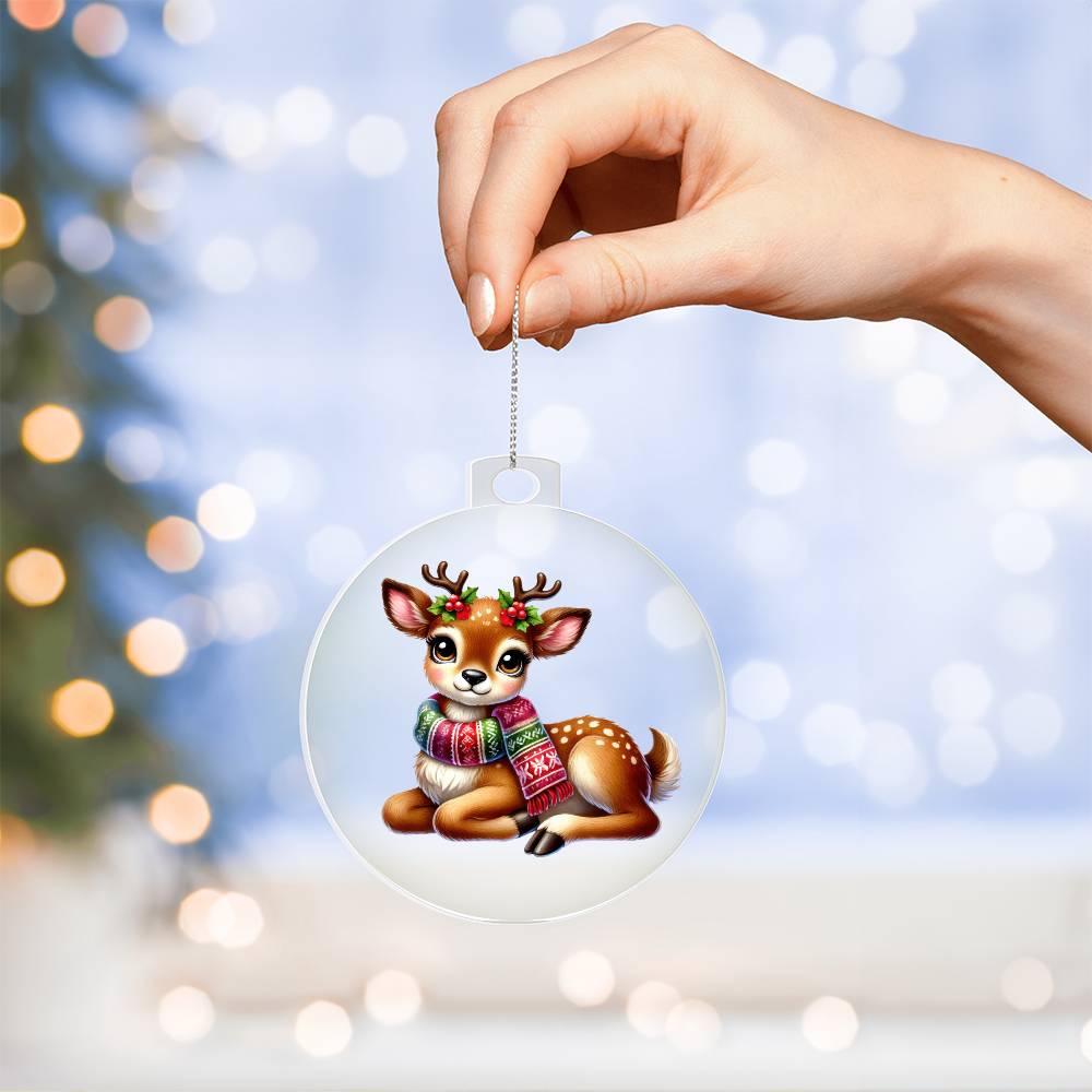 Cute Christmas Reindeer 005 - Acrylic Ornament