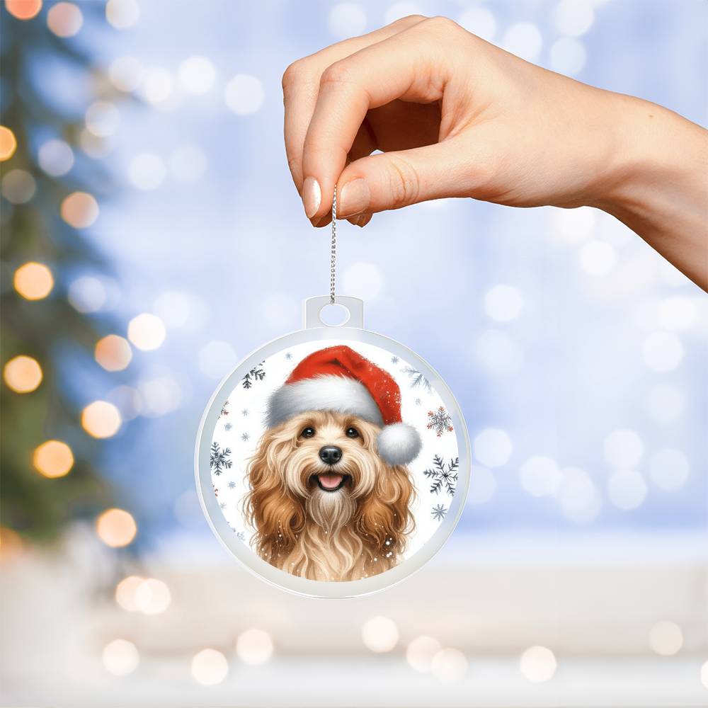 Christmas Dog - Cockapoo - Acrylic Ornament