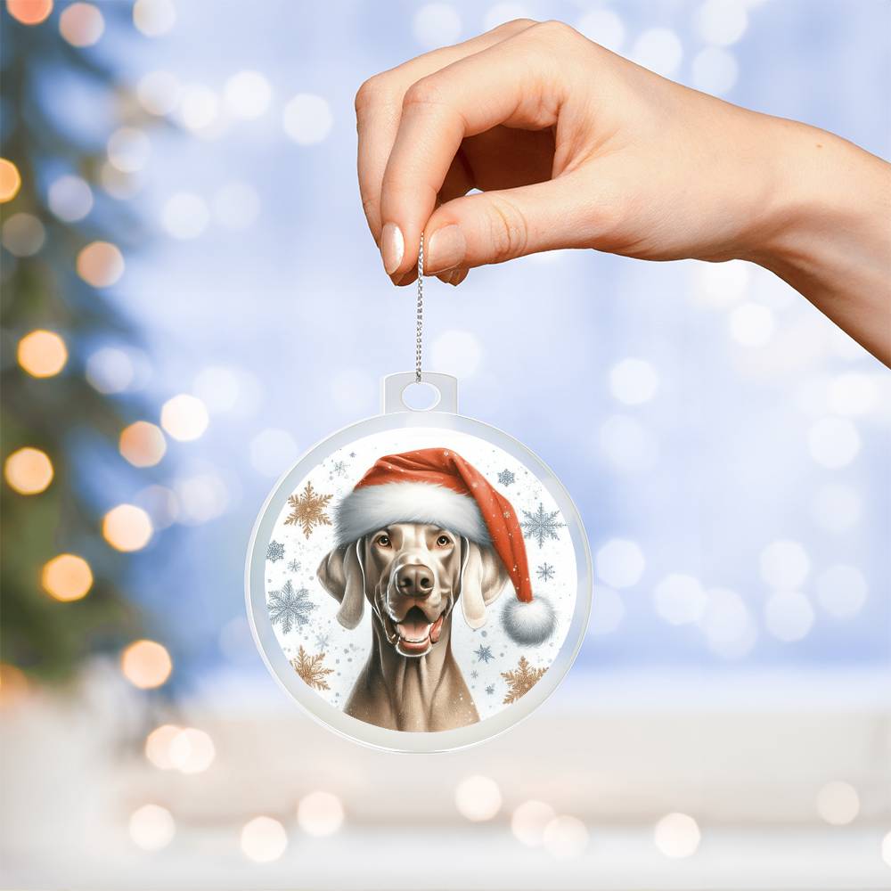 Christmas Dog - Weimaraner - Acrylic Ornament