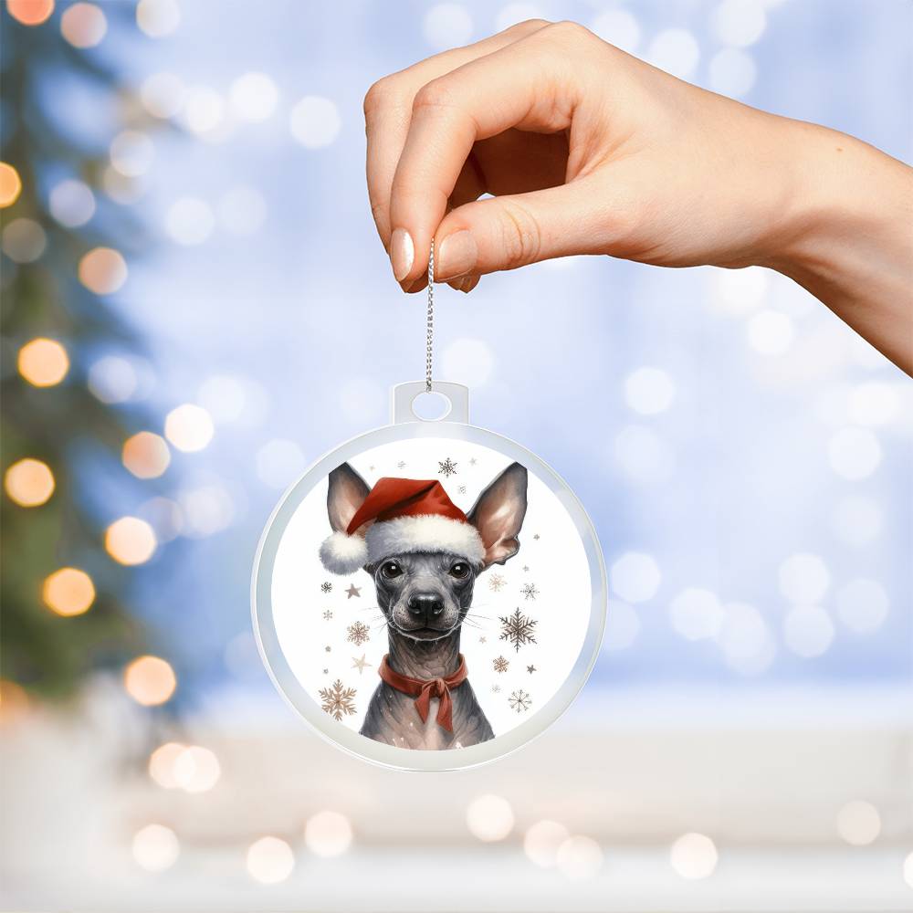 Christmas Dog - Xoloitzcuintli - Acrylic Ornament