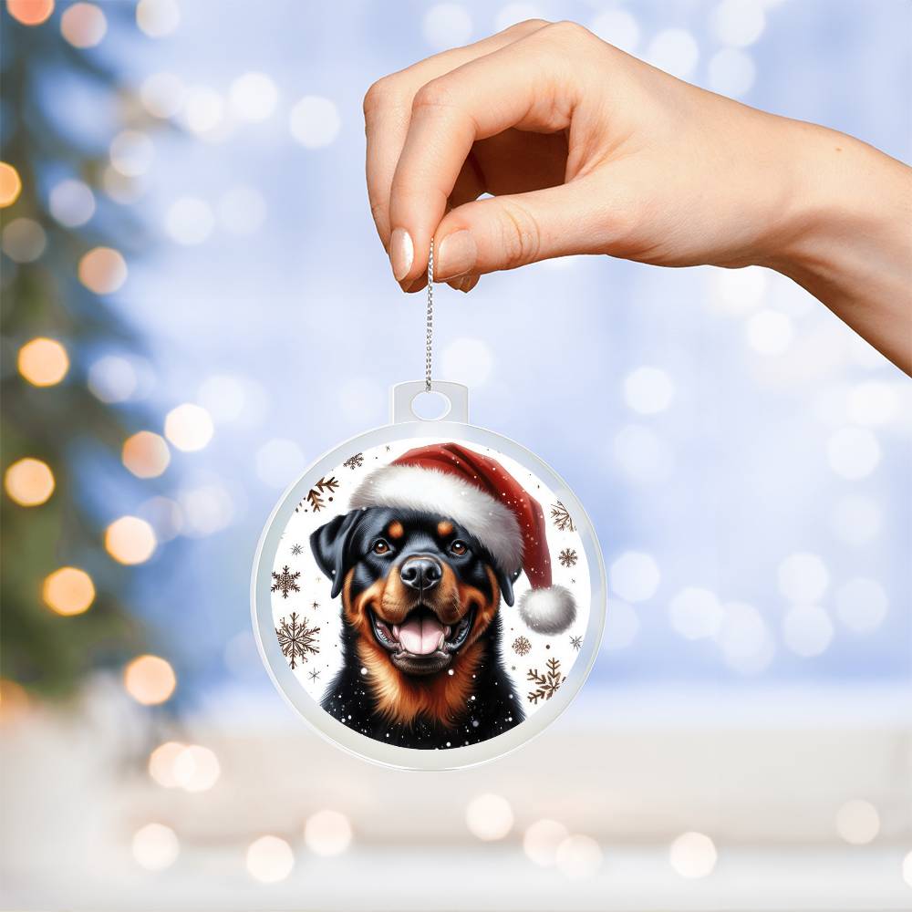 Christmas Dog - Rottweiler - Acrylic Ornament
