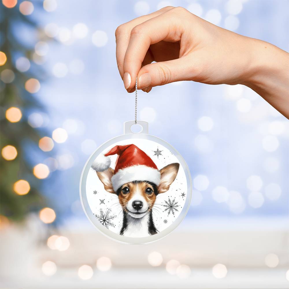 Christmas Dog - Rat Terrier - Acrylic Ornament