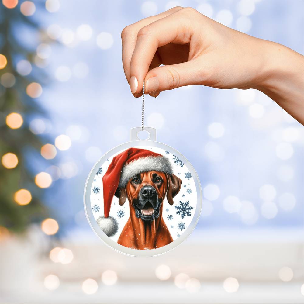 Christmas Dog - Rhodesian Ridgeback - Acrylic Ornament