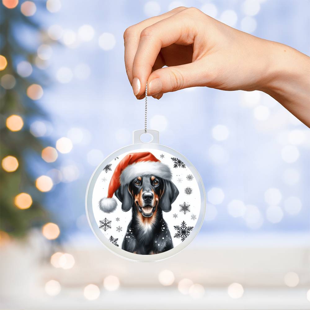 Christmas Dog - Austrian Black and Tan Hound - Acrylic Ornament