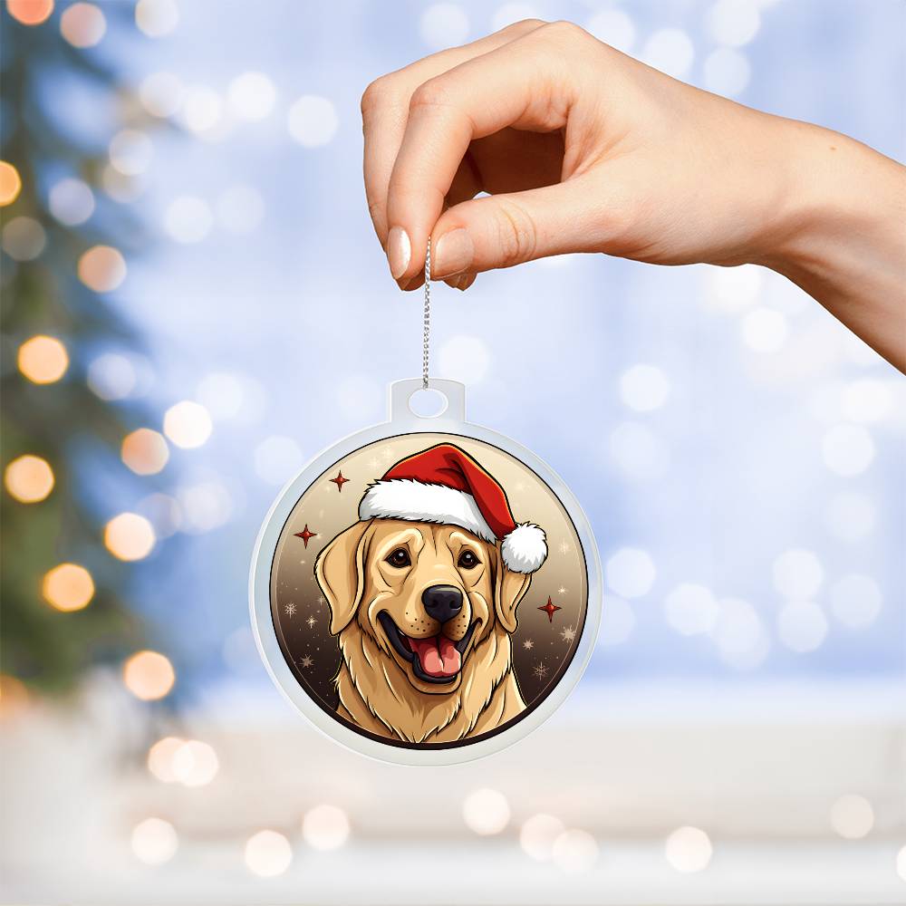 Dog Stained Glass Christmas Design 027 - Acrylic Ornament