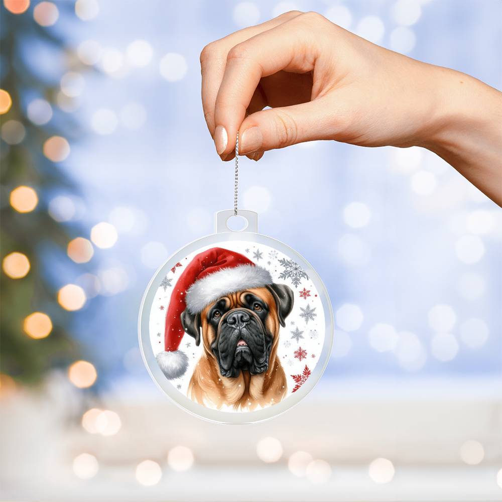 Christmas Dog - Bullmastiff - Acrylic Ornament