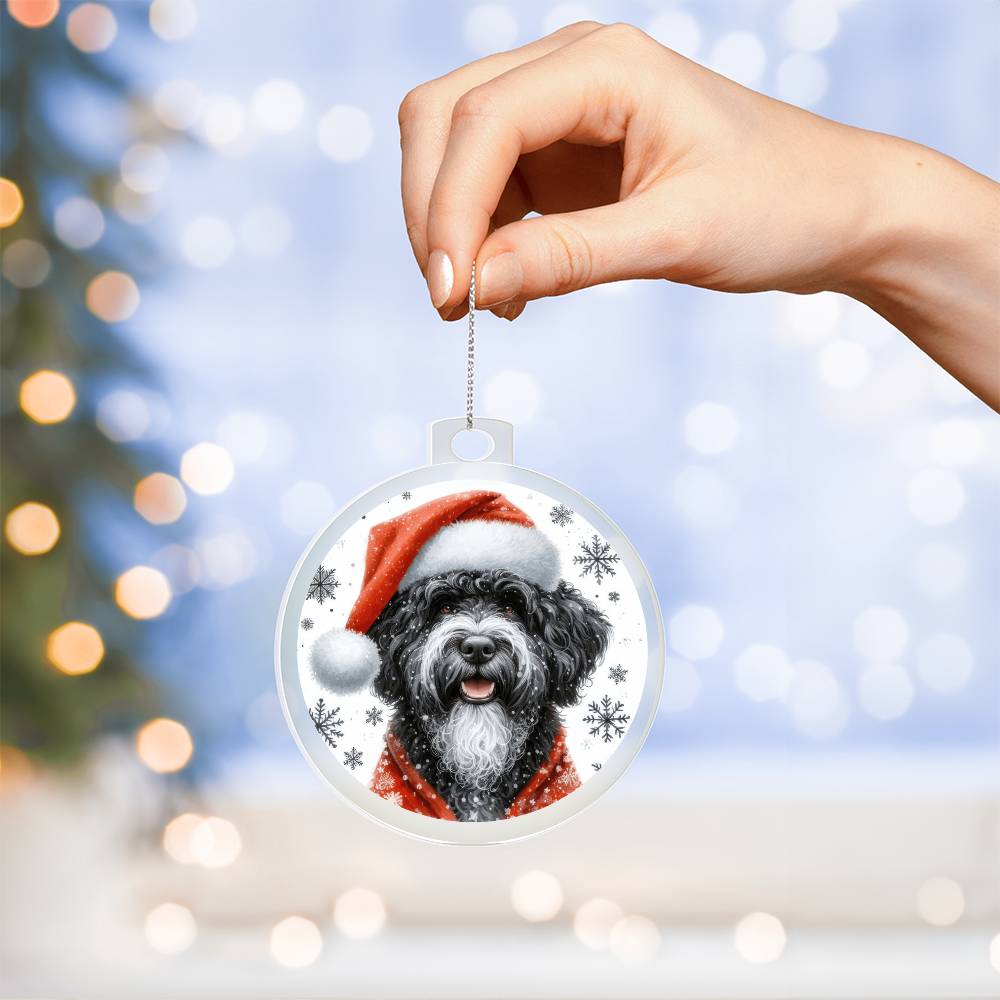 Christmas Dog - Portuguese Water - Acrylic Ornament