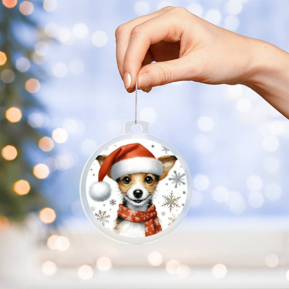 Christmas Dog - Toy Fox Terrier - Acrylic Ornament