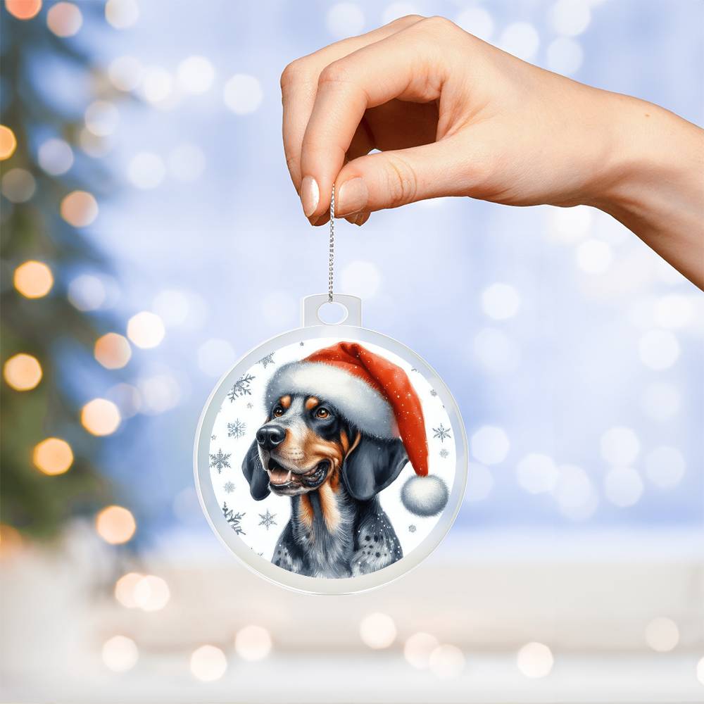 Christmas Dog - Bluetick Coonhound - Acrylic Ornament