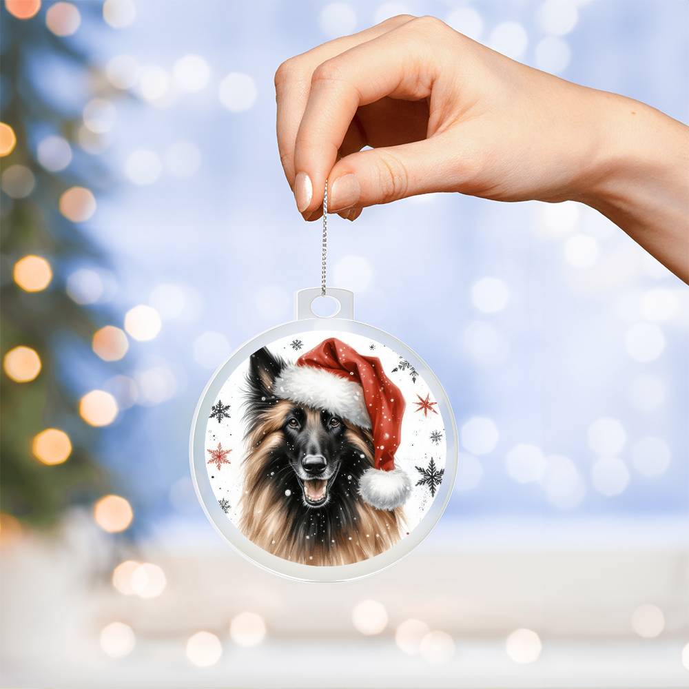 Christmas Dog - Belgian Shepherd Laekenois - Acrylic Ornament