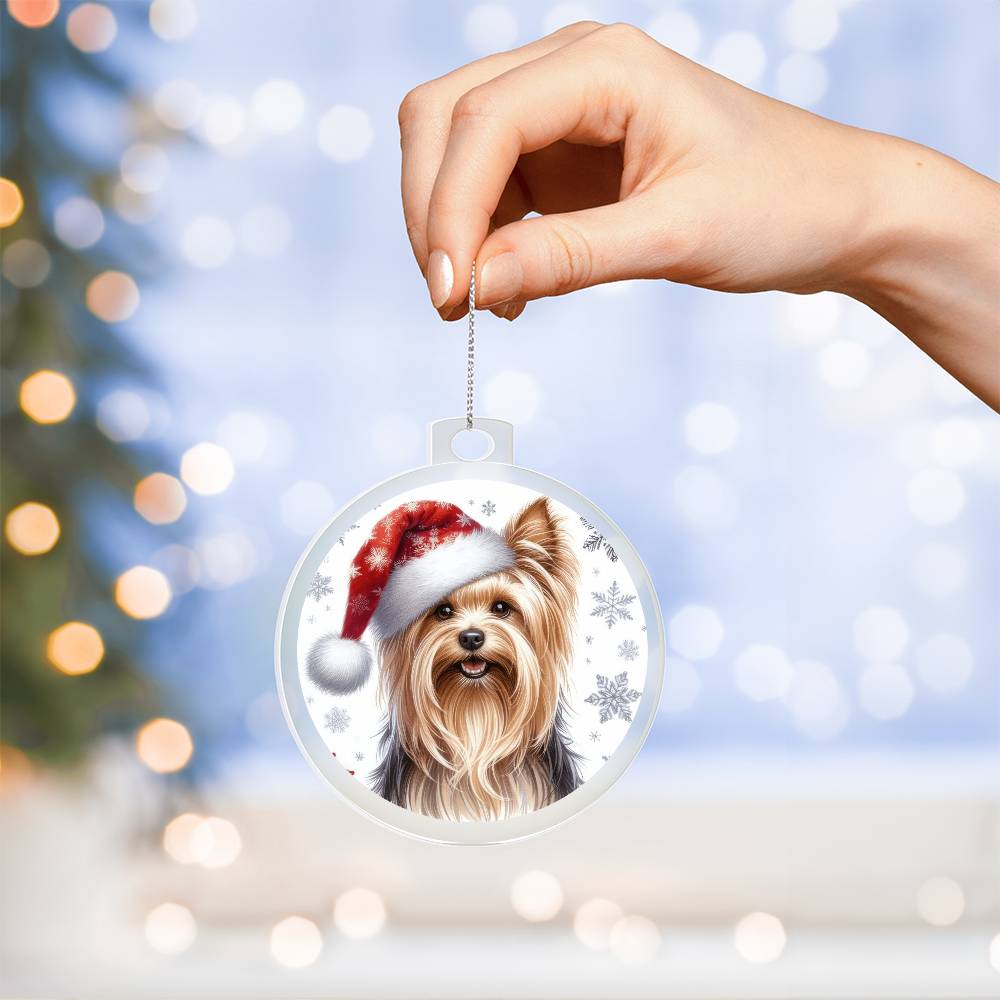 Christmas Dog - Silky Terrier - Acrylic Ornament