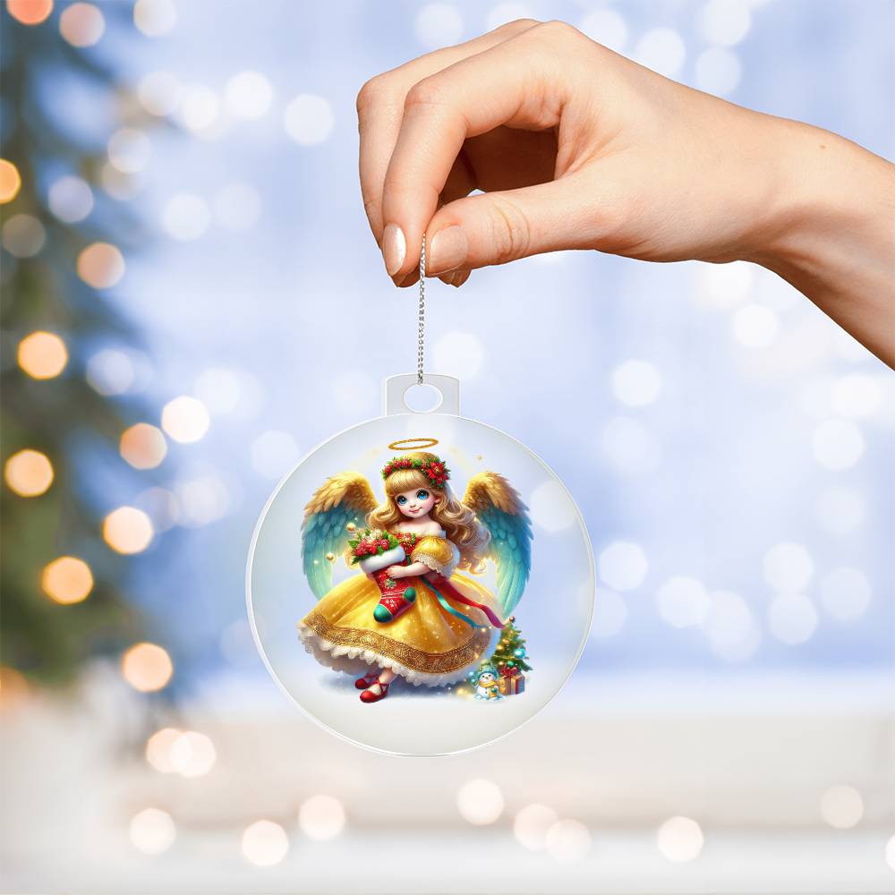 Cute Christmas Angel 009 - Acrylic Ornament