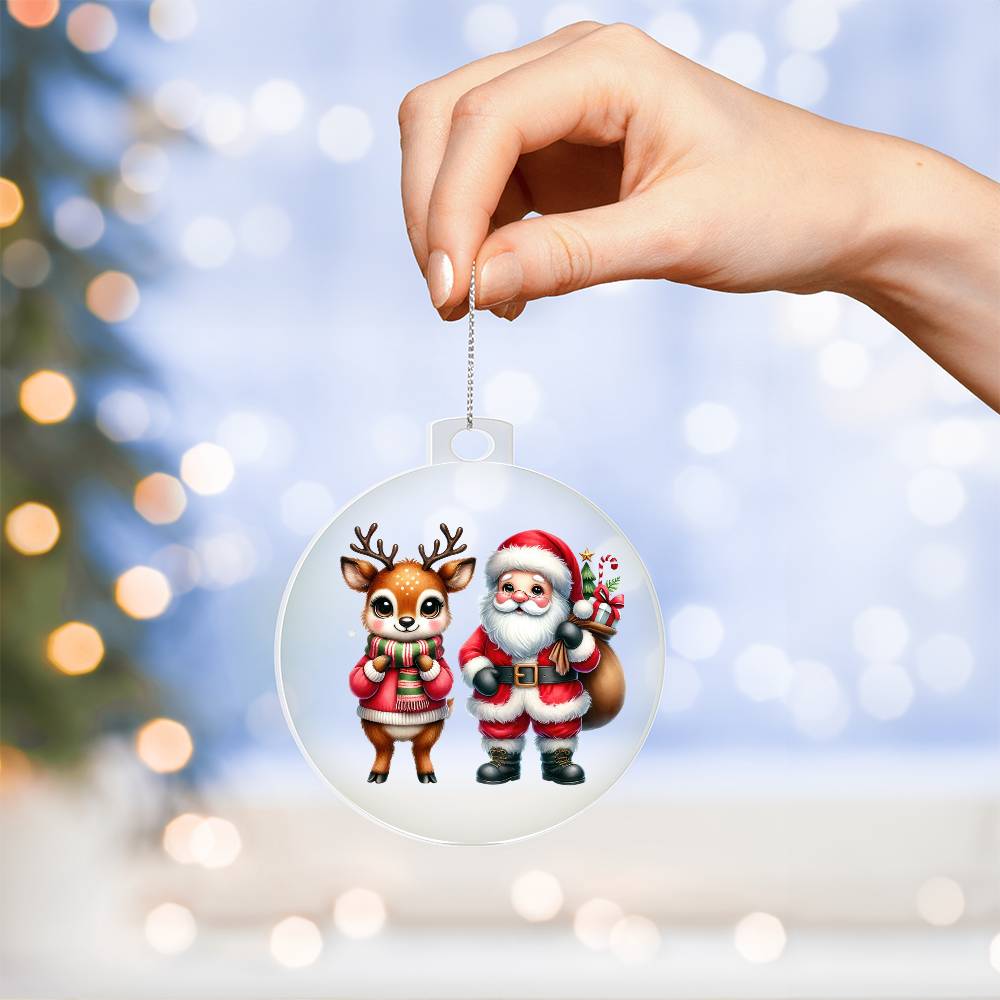 Cute Christmas Reindeer 014 - Acrylic Ornament