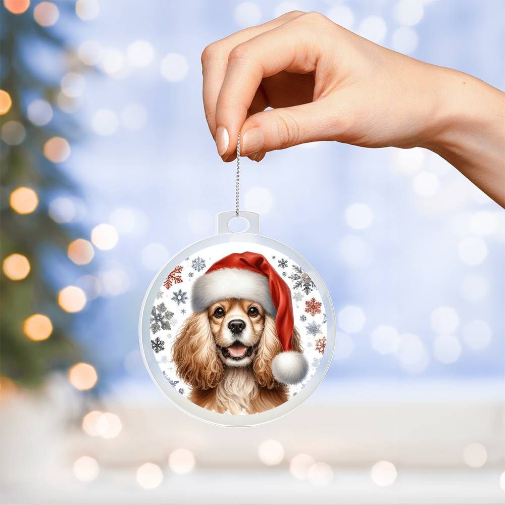 Christmas Dog - American Cocker Spaniel - Acrylic Ornament