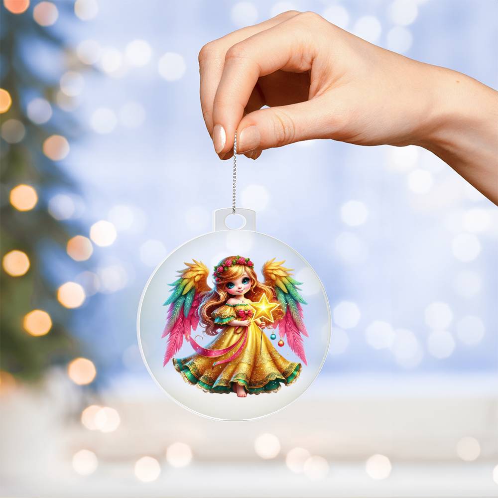 Cute Christmas Angel 021 - Acrylic Ornament