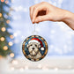 Dog Stained Glass Christmas Design 033 - Acrylic Ornament