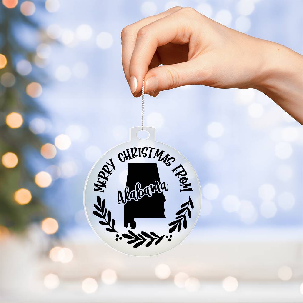 Merry Christmas From Alabama - Acrylic Ornament