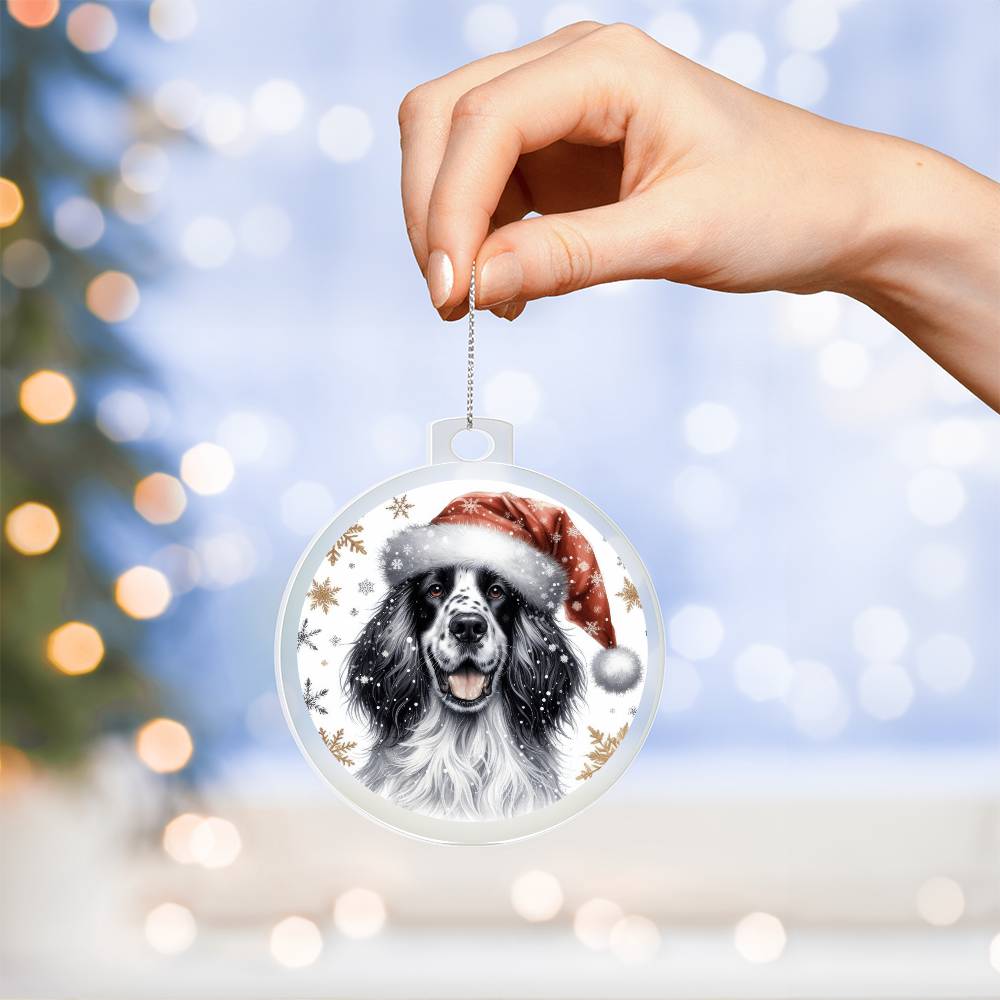 Christmas Dog - English Setter - Acrylic Ornament