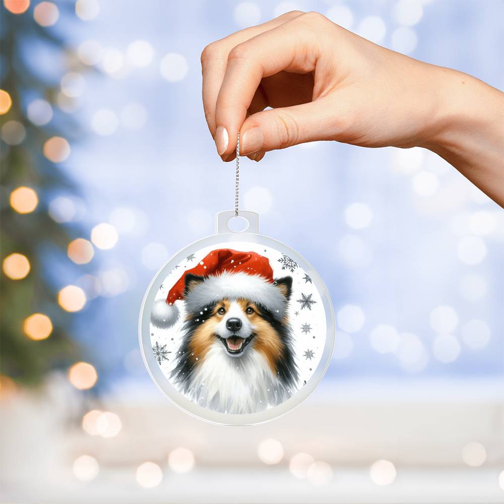 Christmas Dog - Icelandic Sheepdog - Acrylic Ornament