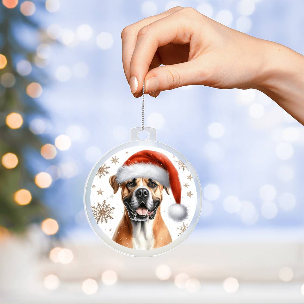 Christmas Dog - Dogo Argentino - Acrylic Ornament