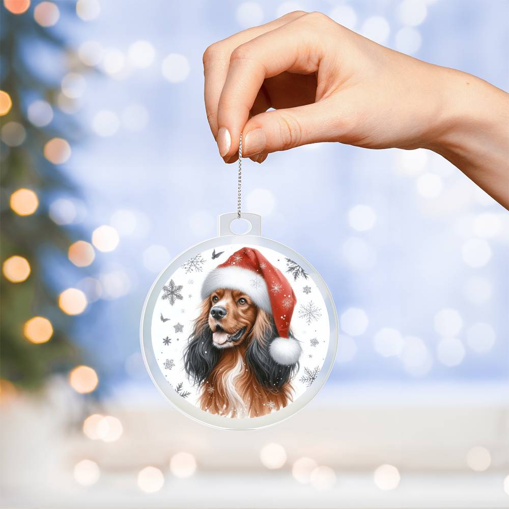 Christmas Dog - Field Spaniel - Acrylic Ornament