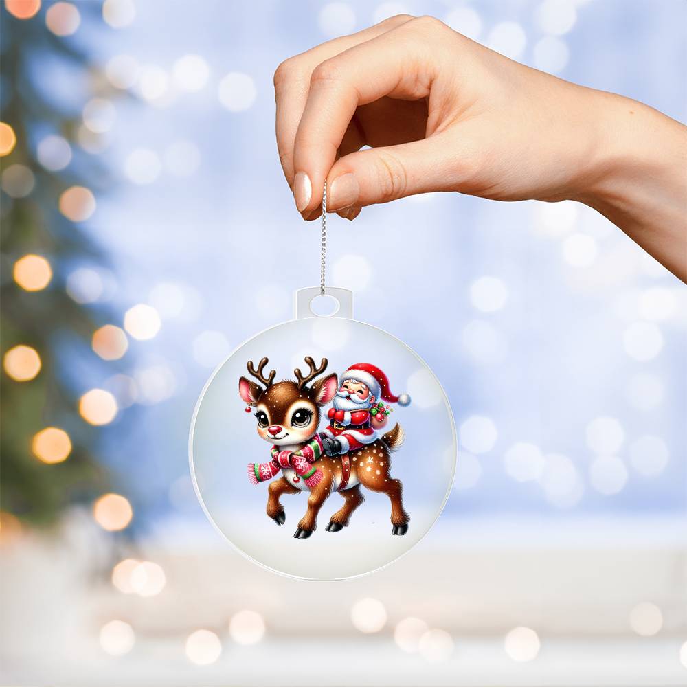 Cute Christmas Reindeer 020 - Acrylic Ornament