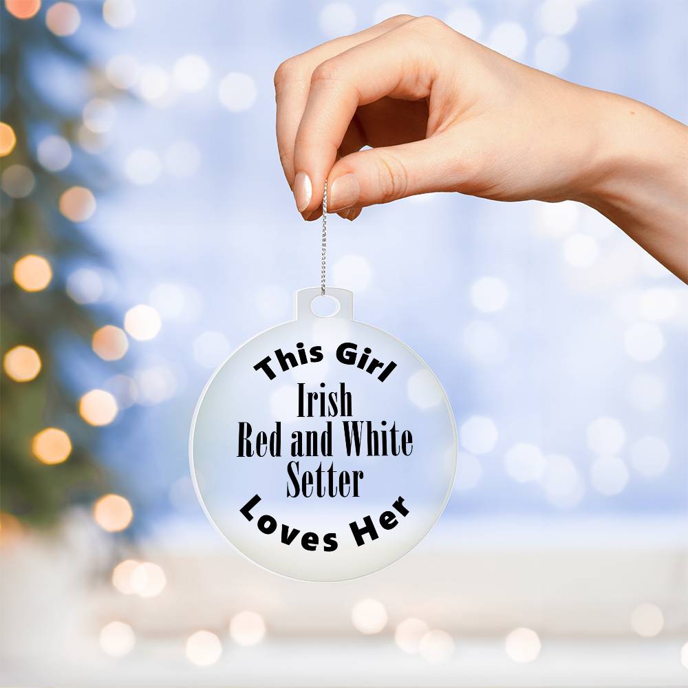 Irish Red and White Setter - Acrylic Ornament