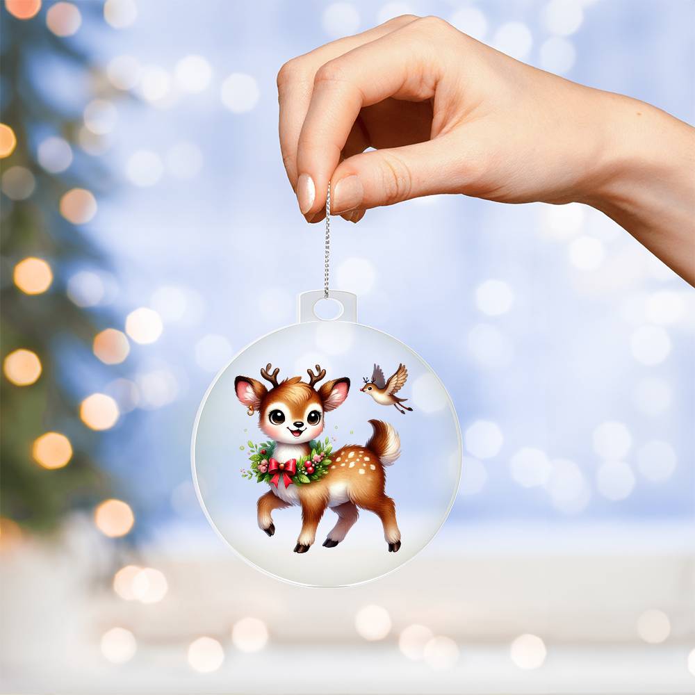 Cute Christmas Reindeer 017 - Acrylic Ornament