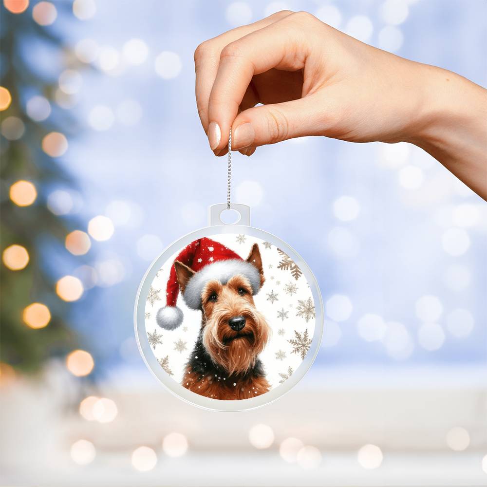 Christmas Dog - Irish Terrier - Acrylic Ornament