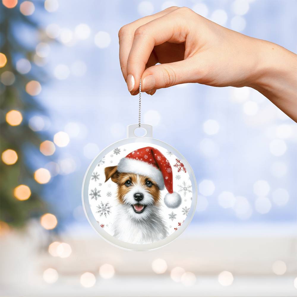 Christmas Dog - Jack Russell Terrier - Acrylic Ornament