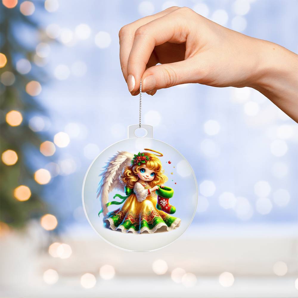 Cute Christmas Angel 003 - Acrylic Ornament