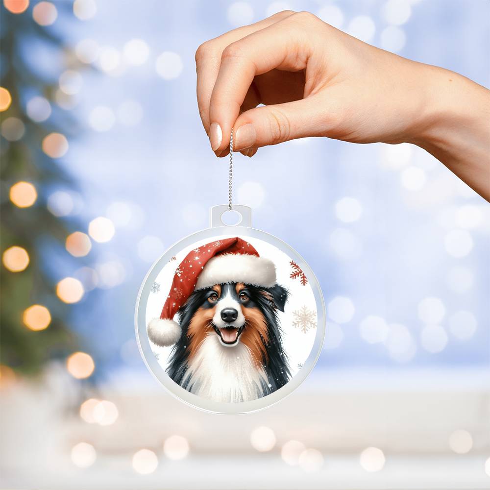 Christmas Dog - Miniature American Shepherd - Acrylic Ornament